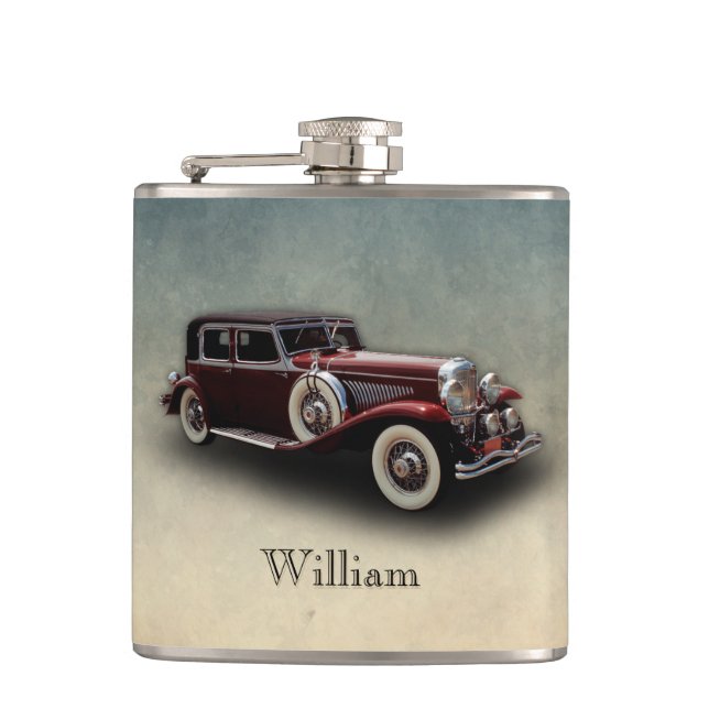Duesenberg/Duesy Model J Classic Car Personalized Flask (Front)