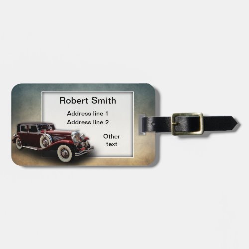 DuesenbergDuesy Model J Classic Car Personalized Luggage Tag