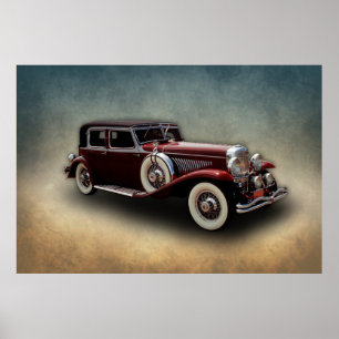 Duesenberg (Duesy) Model J Classic Car Poster