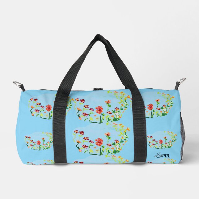 Duffel Bag : Spring Flowers . (Front)