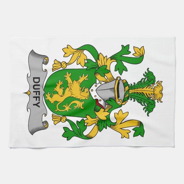 Duffy Family Crest Kitchen Towel (Horizontal)