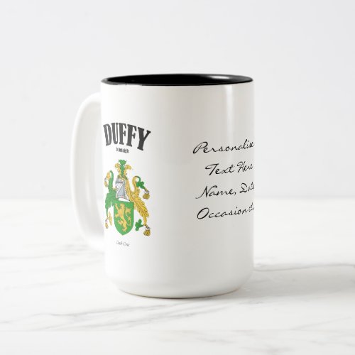 Duffy Family Crest Translation  Meaning Two_Tone Coffee Mug