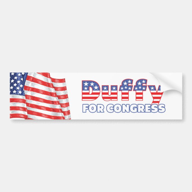 Duffy for Congress Patriotic American Flag Bumper Sticker (Front)