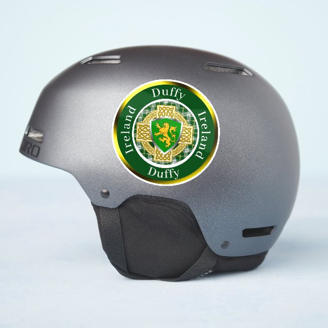 Duffy Shield & Celtic Cross Personalized Sticker (Helmet Side)