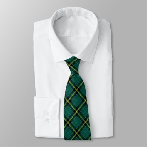 Duffy Tartan Bright Green Plaid Pattern Neck Tie