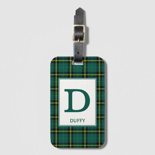 Duffy Tartan Green Plaid Pattern Luggage Tag