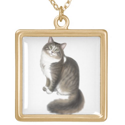 Duffy the Maine Coon Cat Necklace