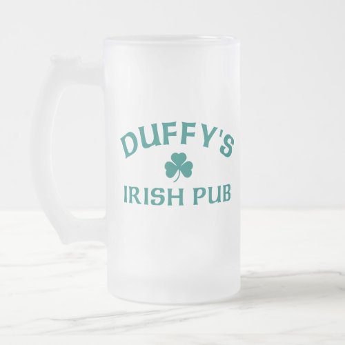 Duffys Irish Pub Glass Frosted Glass Beer Mug