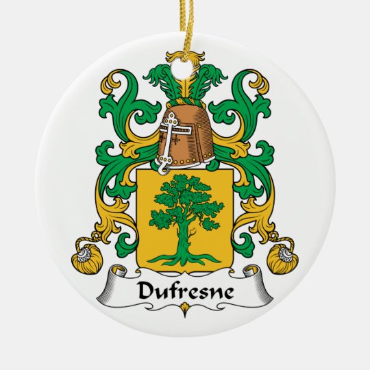 Dufresne Family Crest Ceramic Ornament