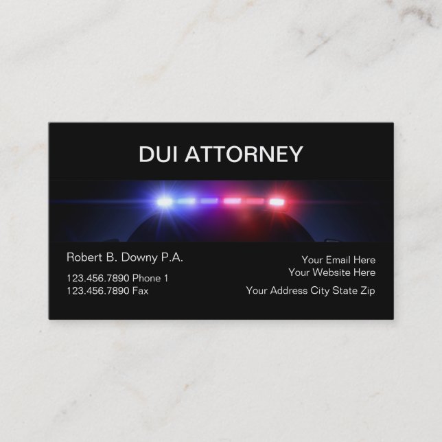 DUI Attorney Business Cards (Front)