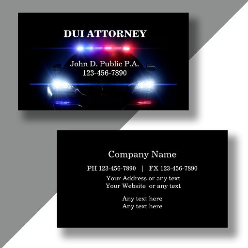 Customizable DUI Attorney Business Cards