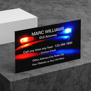 DUI Attorney Police Lights Business Cards