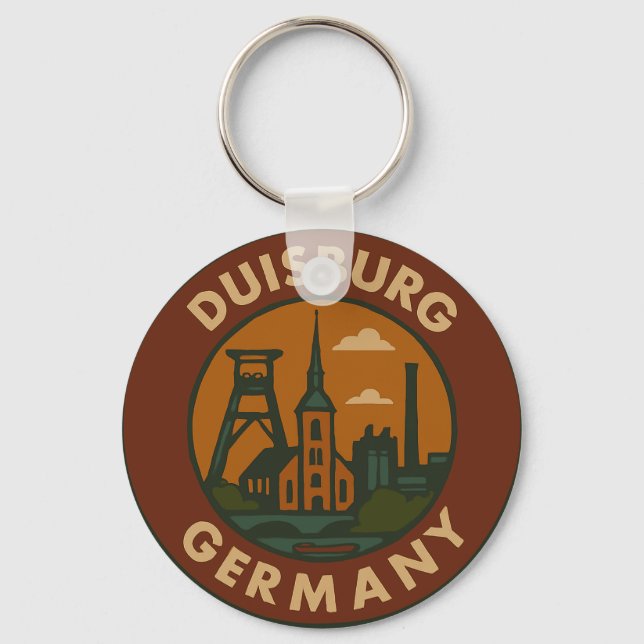 Duisburg Germany City Art Keychain (Front)
