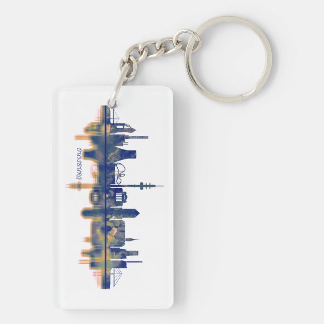 Duisburg Skyline Keychain (Back)