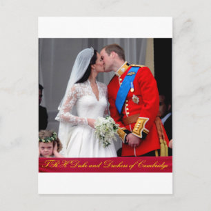 Duke and Duchess of Cambridge Royal Wedding Postcard