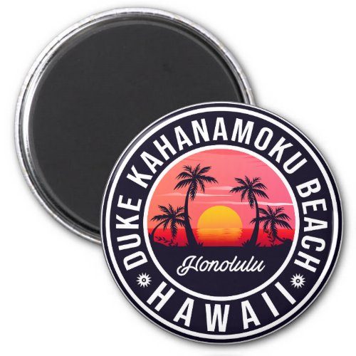 Duke Kahanamoku Beach Hawaii Retro 70s 80s Summer Magnet