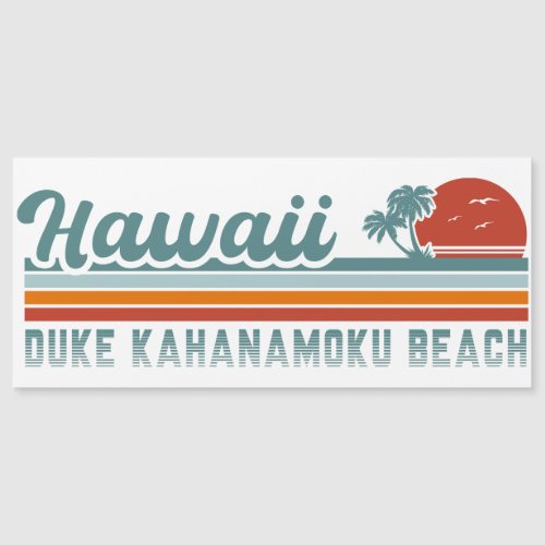 Duke Kahanamoku Beach Hawaii Retro Palm Trees 60s