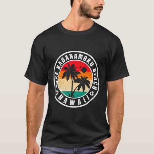Duke Kahanamoku Beach Hawaii Retro Palm Trees 60s T_Shirt
