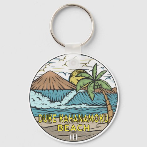 Duke Kahanamoku Beach Hawaii Vintage  Keychain