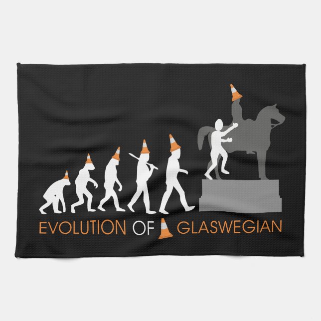 Duke of Wellington's Glasgow Traffic Cone Hat Kitchen Towel (Horizontal)