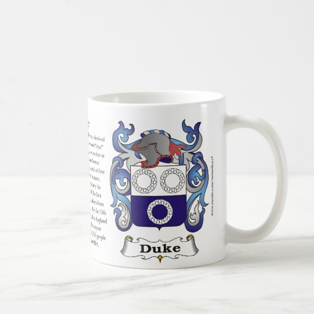 Duke, the Origin, the Meaning and the Crest on a m Coffee Mug (Right)