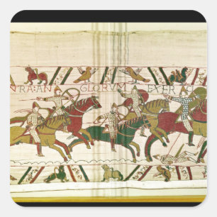Duke William exhorts his troops Square Sticker