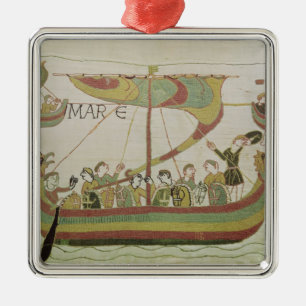 Duke William of Normandy crosses the sea Metal Ornament