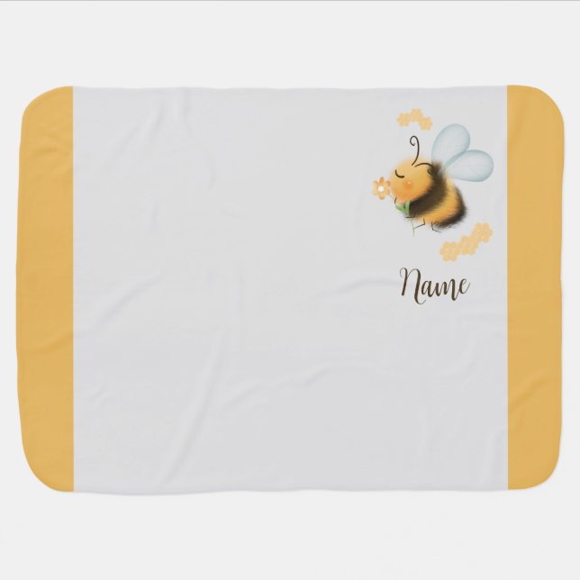 Dulce Abejita Floral Baby Blanket (Horizontal)
