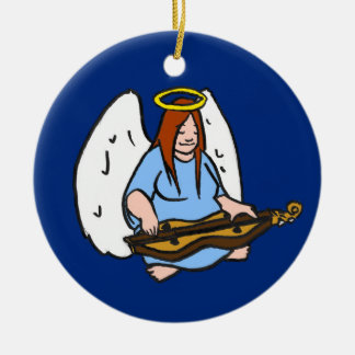Dulcimer Angel Ceramic Ornament