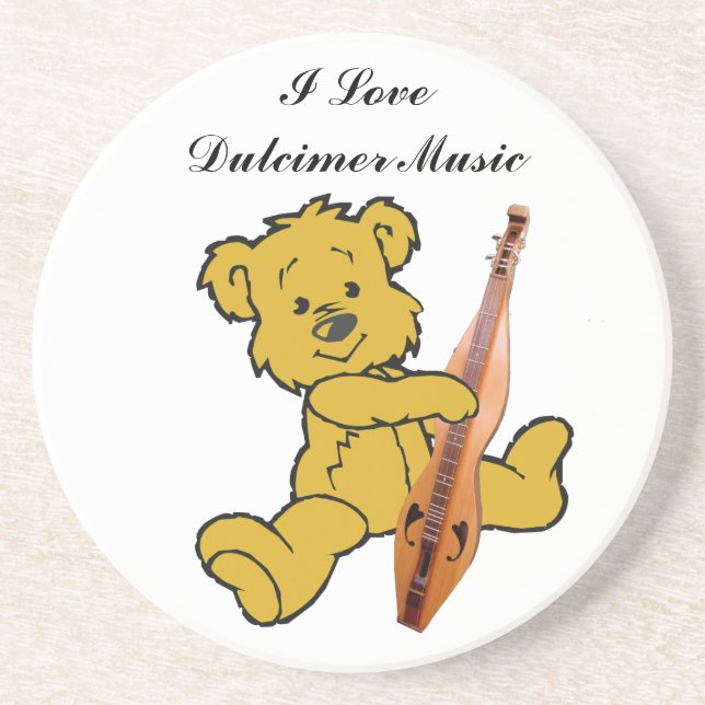 DULCIMER BEAR-COASTER SANDSTONE COASTER (Front)