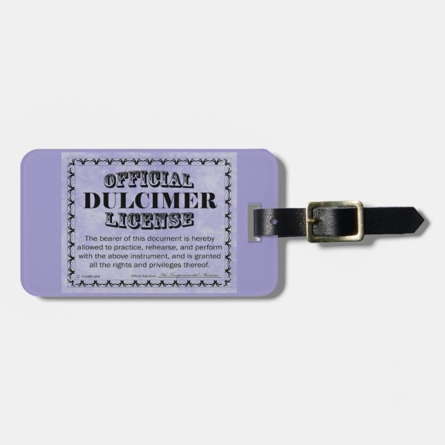 Dulcimer License Luggage Tag (Front Horizontal)