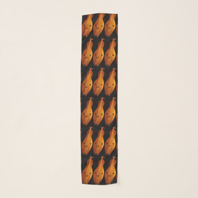 Dulcimer Musical Chiffon Scarf (Front)