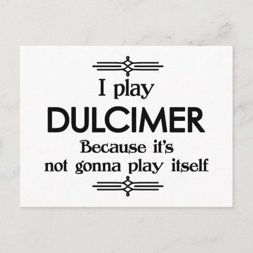Dulcimer _ Play Itself Funny Deco Music Postcard