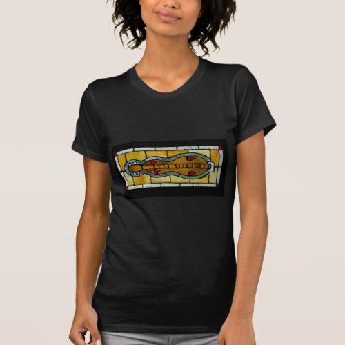 Mountain Dulcimer Stained Glass T-Shirt