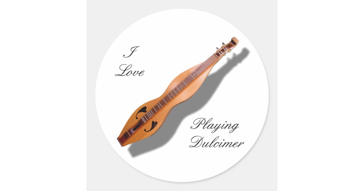 DULCIMER STICKER CLASSIC ROUND STICKER Zazzle