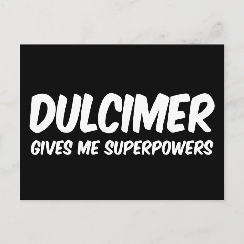 Dulcimer Superpowers Funny Superhero Music Postcard