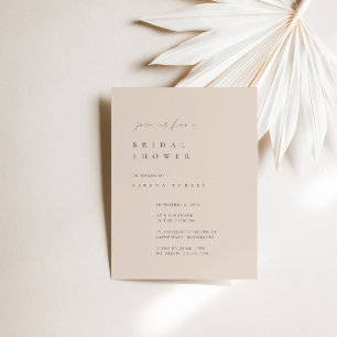Dull Pink Minimalist Bridal Shower Invitation