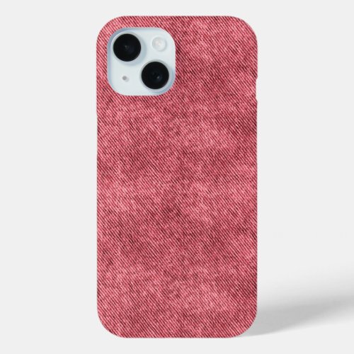 Dull Red Denim Pattern iPhone 15 Case