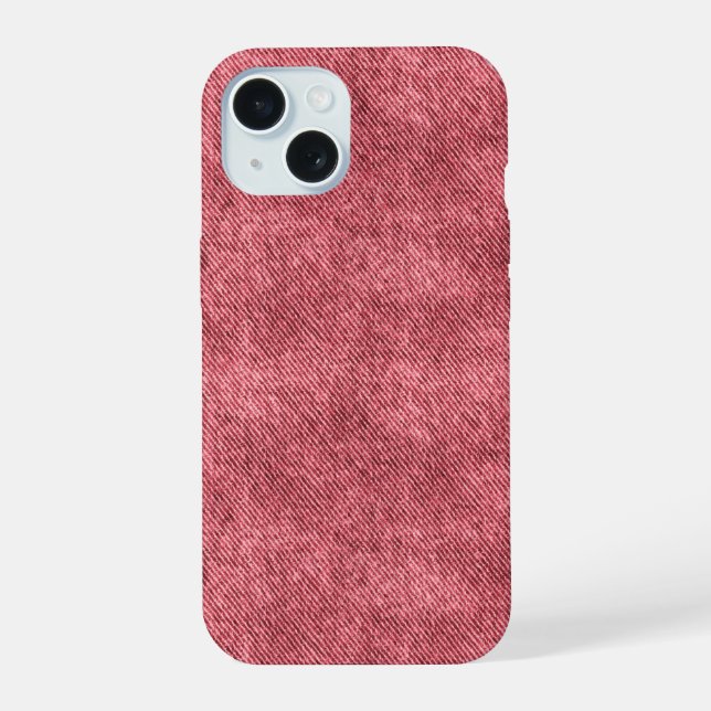 Dull Red Denim Pattern Iphone Case (Back)