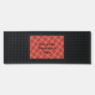 Dulney Drinking Den Red Plaid Bar Mat