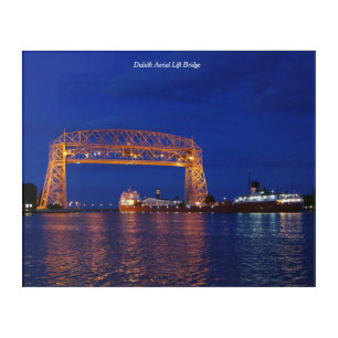 Duluth Aerial Lift Bridge & John G. Munson Acrylic Print