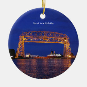Duluth Aerial Lift Bridge & John G. Munson Ceramic Ornament