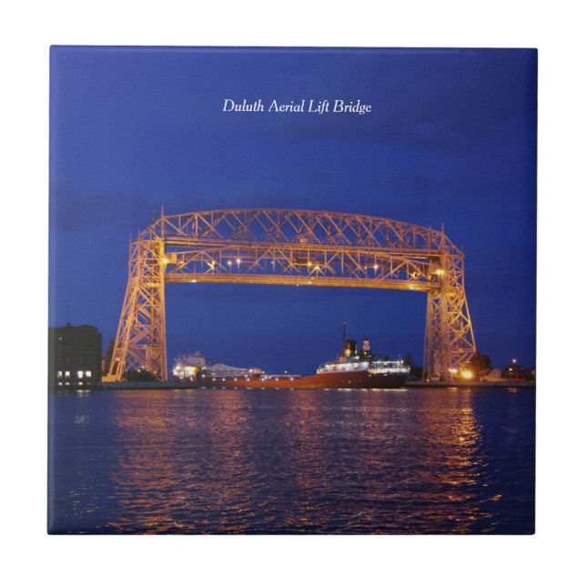 Duluth Aerial Lift Bridge & John G. Munson Ceramic Tile (Front)