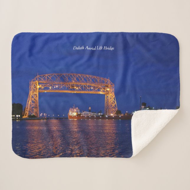 Duluth Aerial Lift Bridge & John G. Munson Sherpa Blanket (Front (Horizontal))