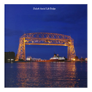 Duluth Aerial Lift Bridge & John G. Munson square Acrylic Print