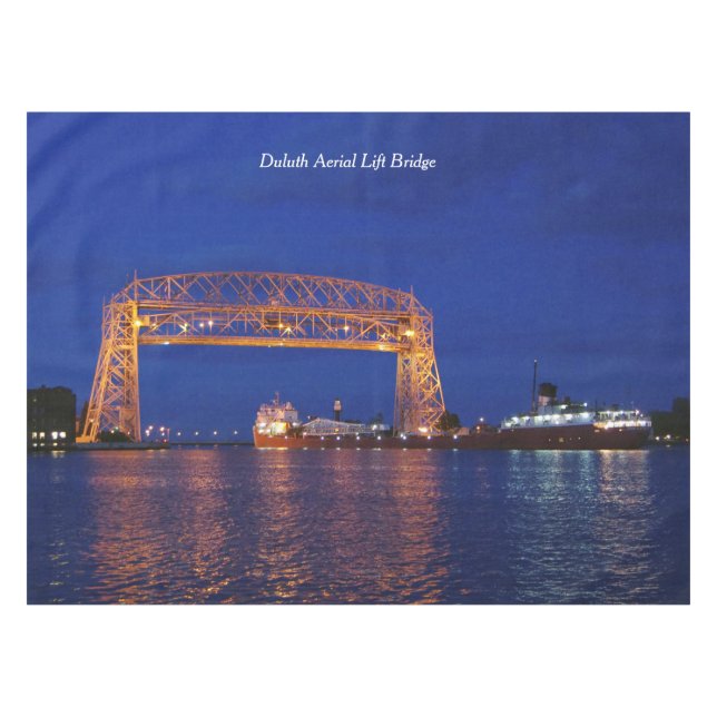 Duluth Aerial Lift Bridge & John G. Munson Tablecloth (Front (Horizontal))