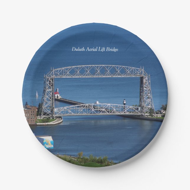 Duluth Aerial Lift Bridge Paper Plates (Front)