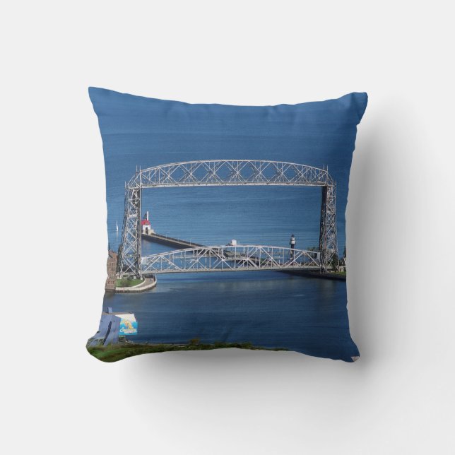 Duluth Aerial Lift Bridge square pillow (Front)