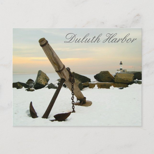 Duluth Harbor in the Winter Postcard (Front)