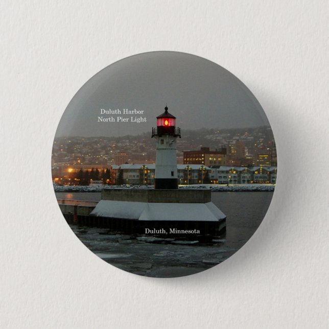 Duluth Harbor North Pier Light button (Front)